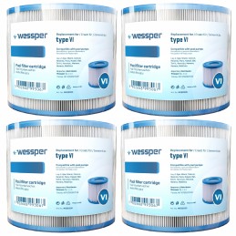 4x baseino siurblio filtras Bestway Lay su SPA įdėklu VI 60311 pakeitimu