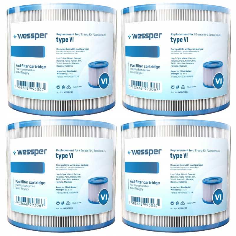 4x baseino siurblio filtras Bestway Lay su SPA įdėklu VI 60311 pakeitimu