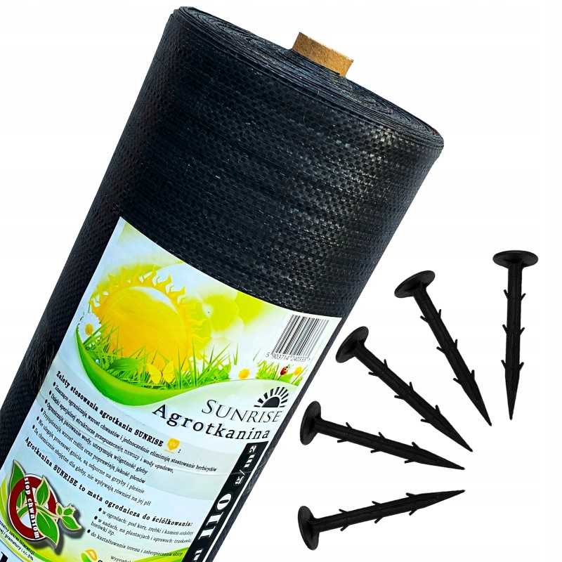 Juoda agrotekstilė Sunrise Professional UV110 + kaiščiai