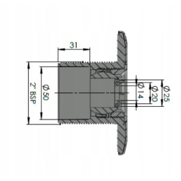 Sieninis įleidimo antgalis astralpool baseinui