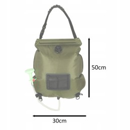 Kempingo saulės turistinis dušas 20l xxl su termometru