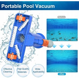 Baseino dulkių siurblys 130 cm su šepetėliu ir 3 spiralėmis dugno valymui