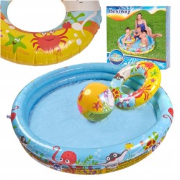 Bestway 51124 plaukimo baseino kamuoliukas apskritas irklavimo baseinas 122cm 2 4 metai
