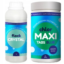 Flock Crystal Coagulant Chlorine maxi tabs blue fast blue professional