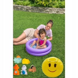 Violetinis pripučiamas baseinas 61 cm mažylio bestway kamuoliui ir žaislų rinkiniui