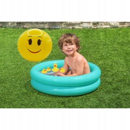 Pripučiamas baseinas, mėlynas, 61 cm, mažyliui, bestway, kamuolys ir žaislų rinkinys