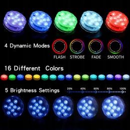 4x povandeninio baseino apšvietimas RGB LED lempa su nuotolinio valdymo pulteliu
