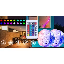 4x povandeninio baseino apšvietimas RGB LED lempa su nuotolinio valdymo pulteliu