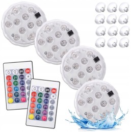 4x baseino SPA apšvietimas povandeninis baseinas LED RGB apšvietimas su IP68 nuotolinio valdymo pulteliu