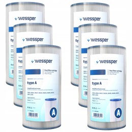 6x Wessper filtras A tipo baseinui, skirtas intex 29000