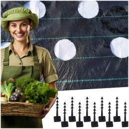 Žemės ūkio audinys braškėms su skylutėmis, 2 eilės + 10 tvirtinimo kaiščių