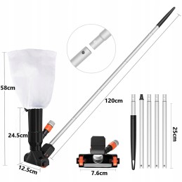 Nešiojamas baseino dulkių siurblys su 5 polių dalimi