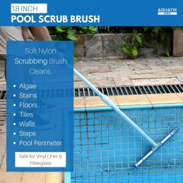 Aukščiausios kokybės 45 cm aliuminio baseino valymo šepetys su segtukais