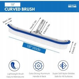 Aukščiausios kokybės 45 cm aliuminio baseino valymo šepetys su segtukais