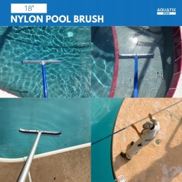 Aukščiausios kokybės 45 cm aliuminio baseino valymo šepetys su segtukais