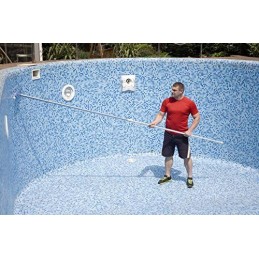 Aukščiausios kokybės 45 cm aliuminio baseino valymo šepetys su segtukais