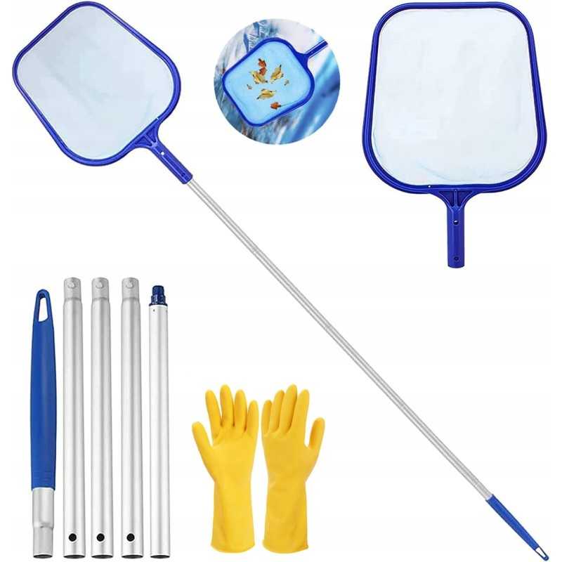 Nusileidimo tinklelis, kolektorius, sūkurinės vonios baseino valymo tinklelis, tinklo lazda, pirštinės