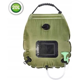 Kempingo saulės turistinis dušas 20l xxl su termometru