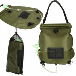 Kempingo saulės turistinis dušas 20l xxl su termometru