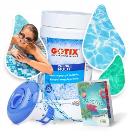 Chloro multi tabletės baseinams 20g, baseino chemikalai 1kg su dozatoriumi