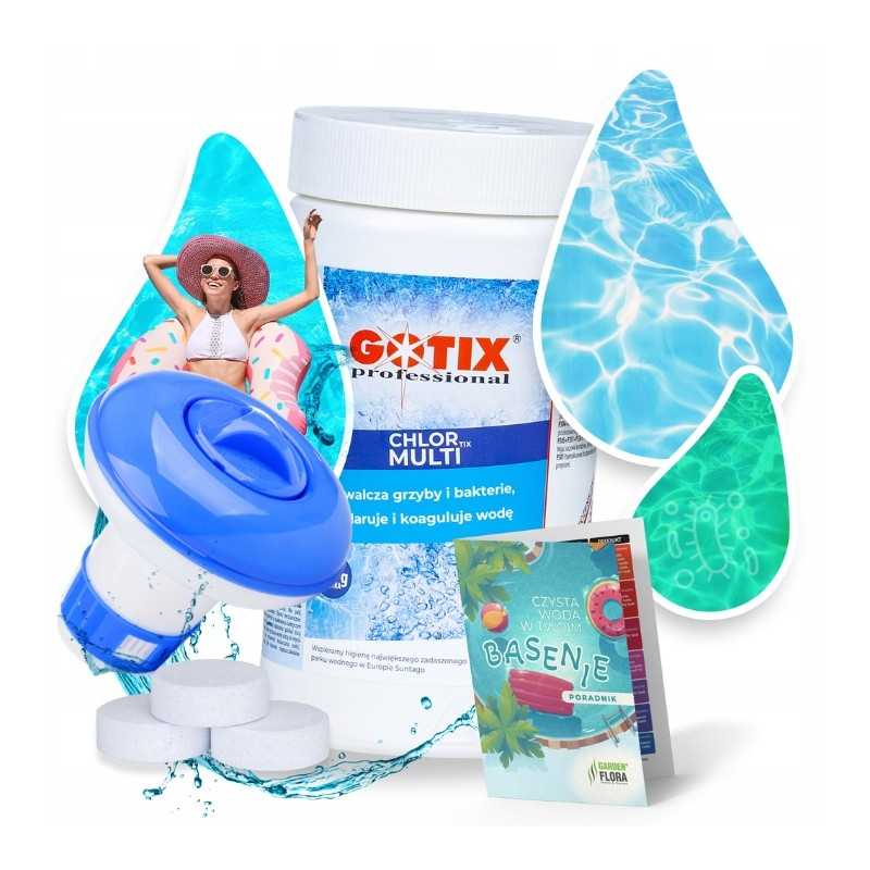 Chlortix multichloro baseino tabletės baseino vandeniui 1kg dozatorius