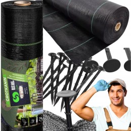 ✅ Patvarus agrotekstilės mulčiavimas agrotekstilė 70g 0,8x50m + inkarai