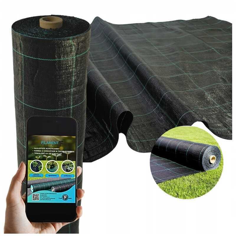 Aukštos kokybės agrarinis audinys, 210 cm pločio, su UV filtru, sveria 100 g/m2, metų metus