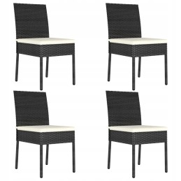 Vidaxl 5 dalių sodo baldų komplektas, polirotangas, juodas, 3065695