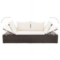 Sodo gultas, ruda, 195 x 60 cm, PE rotangas!
