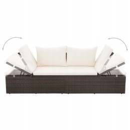 Sodo gultas, ruda, 195 x 60 cm, PE rotangas!