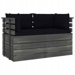Lumarko dvivietė sodo sofa iš padėklų, su pagalvėmis
