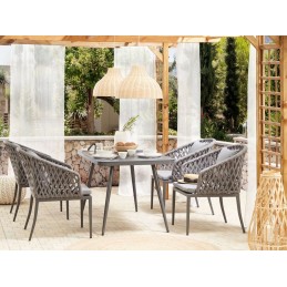 Metalinis sodo stalas 140 x 80 cm, lipari pilka!