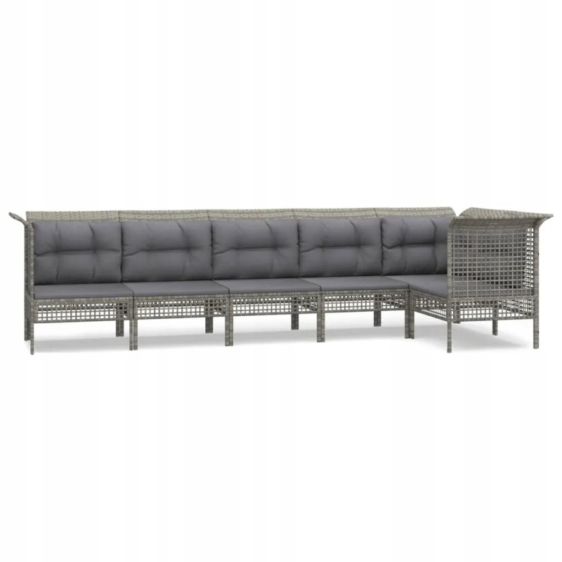 Sodo poilsio komplektas - kampinė sofa, vidurinė sofa, pagalvės