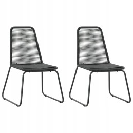 Vidaxl 3 dalių PVC rotango sodo baldų komplektas, juodas
