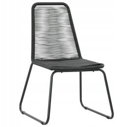 Vidaxl 3 dalių PVC rotango sodo baldų komplektas, juodas