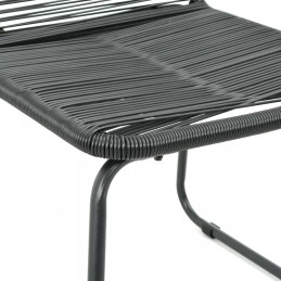 Vidaxl 3 dalių PVC rotango sodo baldų komplektas, juodas