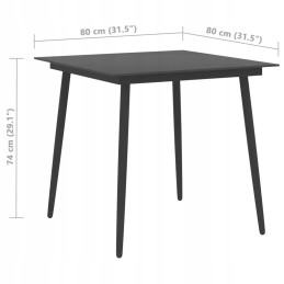 Vidaxl 3 dalių PVC rotango sodo baldų komplektas, juodas