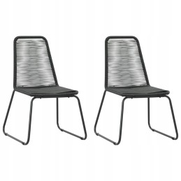 Vidaxl 3 dalių PVC rotango sodo baldų komplektas, juodas