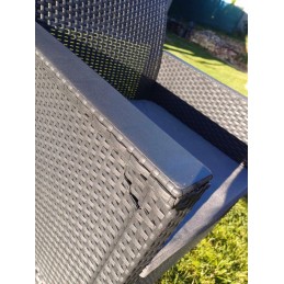 Sodo baldų komplektas Keter 3 sėdimos vietos, grafitinė sofa + pagalvės