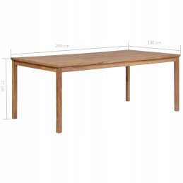 Sodo stalas, 200x100x77 cm, tikmedžio masyvo