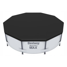 Bestaway rėmo baseino danga 305 juoda apvali saulės baterija