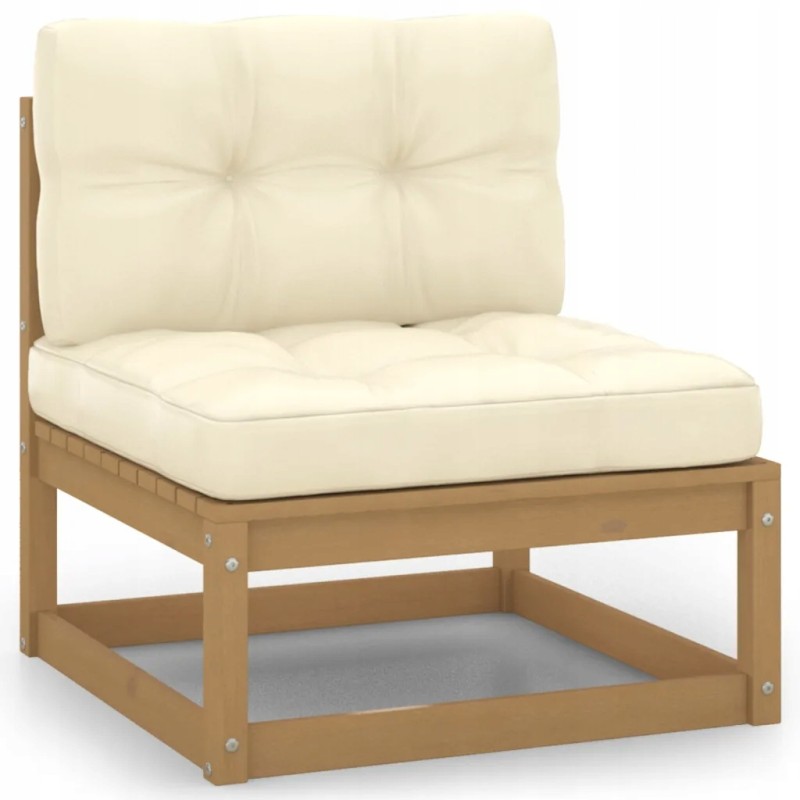 Vidaxl 3-vietė sofa su pagalvėlėmis, pušies masyvo