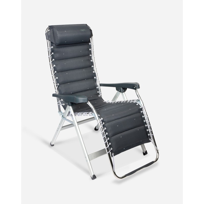 Tamsiai pilkas šezlongas al/232 deluxe crespo sodui, kempingui, kemperiui
