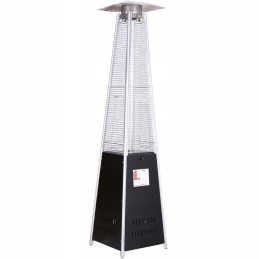Dujinis skėtis, spindulinis sodo šildytuvas, 14 kW, juodas