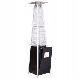 Dujinis skėtis, spindulinis sodo šildytuvas, 14 kW, juodas