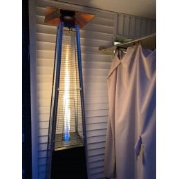 Dujinis skėtis, spindulinis sodo šildytuvas, 14 kW, juodas