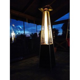 Dujinis skėtis, spindulinis sodo šildytuvas, 14 kW, juodas