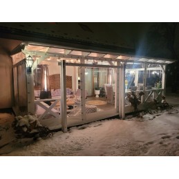 Dujinis skėtis, spindulinis sodo šildytuvas, 14 kW, juodas