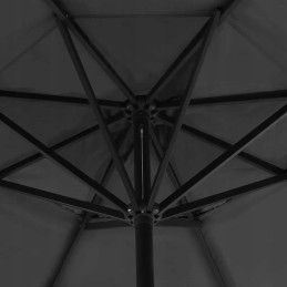 Aliuminis sodo skėtis 3,85x5m antracitas + pagrindas 4x50x50cm