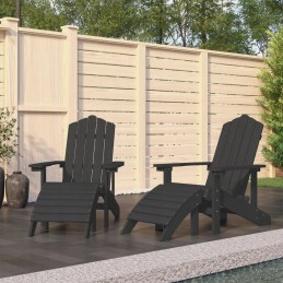 Adirondack sodo kėdės su atrama kojoms, 2 vnt, h